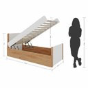 Ver imagem 3 de Cama Solteiro Bau em Madeira Maciça Flow Branco/Marrom Pine