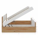 Ver imagem 2 de Cama Solteiro Bau em Madeira Maciça Flow Branco/Marrom Pine