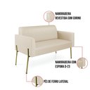 Ver imagem 3 de Sofá 2 Lugares Namoradeira Marisa Pé Aço Dourado Sintético D03 - D’Rossi