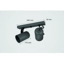 Ver imagem 2 de Luminária Teto Trilho 2 Spots Direcionáveis Luxo Marrom 1272