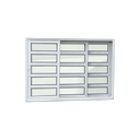Ver imagem 1 de Janela Alumínio Elite c/Travessas 3F.Móv.1/3 100 x 150 V.Liso Branco Brimak