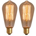 Ver imagem 1 de Kit 2x Lâmpada Retrô St64 Carbono Dimerizável Âmbar 40w 110v