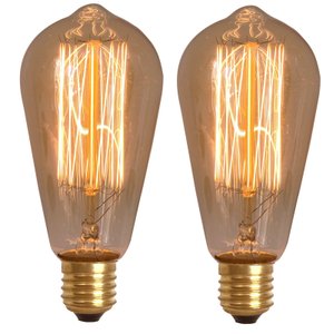 Kit 2x Lâmpada Retrô St64 Carbono Dimerizável Âmbar 40w 110v