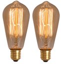 Ver imagem 1 de Kit 2x Lâmpada Retrô St64 Carbono Dimerizável Âmbar 40w 110v