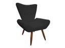 Ver imagem 2 de Poltrona Decorativa Emilia Suede Preto Pés Madeira Ms Decor