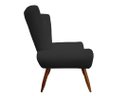 Ver imagem 3 de Poltrona Decorativa Emilia Suede Preto Pés Madeira Ms Decor