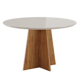 Mesa de Jantar Redonda Julieta com 6 Cadeiras Fran Mel/off White/terracota - Casa Giulia - 3