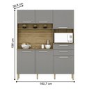 Ver imagem 4 de Cozinha Pietra 6 Portas 2 Gavetas MDF-MDP Freijó Gris Kit'S Paraná