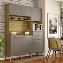 Ver imagem 1 de Cozinha Pietra 6 Portas 2 Gavetas MDF-MDP Freijó Gris Kit'S Paraná