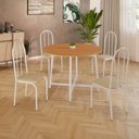 Ver imagem 3 de Conjunto Sala de Jantar 90cm Ilhabela 4 Cad Branca C- Creme