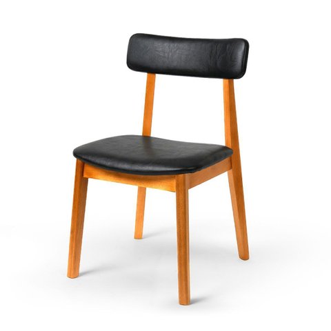 Cadeira Alice Madeira Maciça - Mel com Boucle Bege Mel Courino Preto