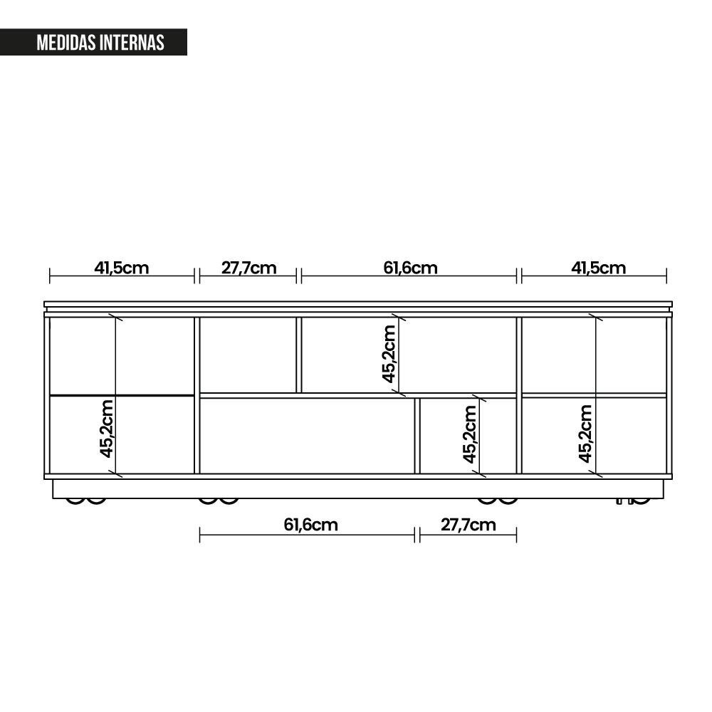 Rack Bancada Tv até 75 Polegadas 2 Portas Sky Marrom Caemmun - 6