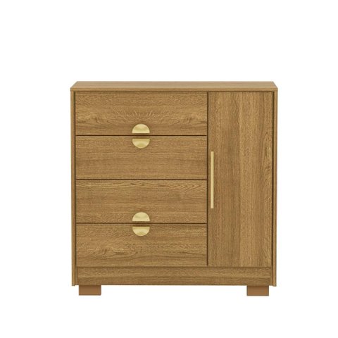 Cômoda Sapateira Ilha Bela 1 Porta 4 Gavetas - Naturale