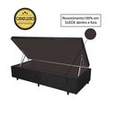 Ver imagem 1 de Base Box Baú Solteirão Luxo Blindado AColchoes Suede Preto 49x96x203