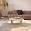 Ver imagem 1 de Mesa de Centro Oval Lisboa Off White/frejó - Dalla Costa