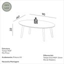 Ver imagem 3 de Mesa de Centro Oval Lisboa Off White/frejó - Dalla Costa
