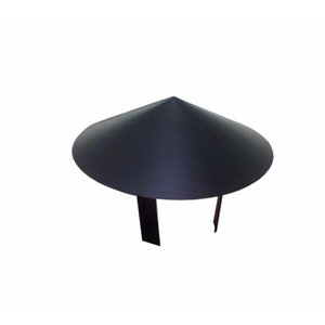 Chapéu chinês preto para dutos de 115 mm de diâmetro para topo de chaminé