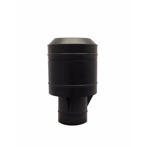 Chapéu preto tipo canhão sputinik para chaminé de 200 mm de diâmetro.