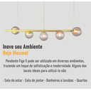 Ver mais imagens de Lustre Pendente Figo Ouro - 5 Globos Esfera de Vidro Fumê