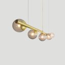 Ver imagem 4 de Lustre Pendente Figo Ouro - 5 Globos Esfera de Vidro Fumê
