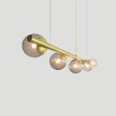 Ver imagem 5 de Lustre Pendente Figo Ouro - 5 Globos Esfera de Vidro Fumê