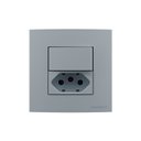 Ver imagem 1 de Placa para Móveis 80x80 com Interruptor Simples 10a e Tomada 2p+t 20a Margirius Sleek Colors Cinza