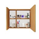 Ver imagem 4 de Espelheira Klein Suspensa com 2 Portas Espelhadas e 4 Nichos - Freijó/off White