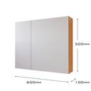 Ver imagem 6 de Espelheira Klein Suspensa com 2 Portas Espelhadas e 4 Nichos - Freijó/off White