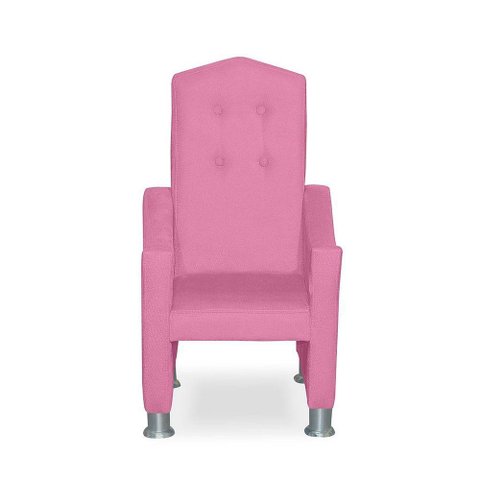 Mini Cadeira Poltrona Infantil Troninho Decorativa Suede Rose