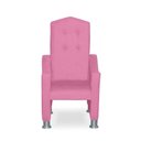 Ver imagem 1 de Mini Cadeira Poltrona Infantil Troninho Decorativa Suede Rose