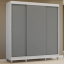 Ver imagem 1 de Guarda-Roupa Casal com Pés 3 Portas de Correr Reno Madesa