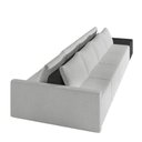 Ver imagem 5 de Sofá Ilha Modulado Milos 432cm Puff Lateral Cinza Preto Manchado Bouclê/pu G33 - Gran Belo