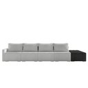Ver imagem 7 de Sofá Ilha Modulado Milos 432cm Puff Lateral Cinza Preto Manchado Bouclê/pu G33 - Gran Belo