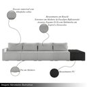 Ver imagem 3 de Sofá Ilha Modulado Milos 432cm Puff Lateral Cinza Preto Manchado Bouclê/pu G33 - Gran Belo