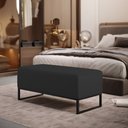 Ver imagem 1 de Puff Decorativo para Sala de Estar Cléo W01 Base de Ferro 90 cm Suede Preto - Lyam Decor