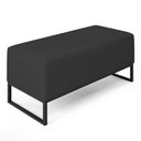 Ver imagem 2 de Puff Decorativo para Sala de Estar Cléo W01 Base de Ferro 90 cm Suede Preto - Lyam Decor