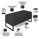 Ver imagem 3 de Puff Decorativo para Sala de Estar Cléo W01 Base de Ferro 90 cm Suede Preto - Lyam Decor