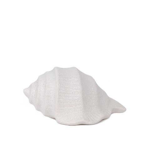 Escultura Decorativa Concha em Cerâmica Branca 19,5cm 22477 Mart