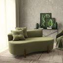 Ver imagem 1 de Kit 02 Sofá Orgânico 2 Lugares c/2 Almofadas Curvo Sala Recepção Boucle Verde - Montanaris Decor