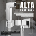 Ver imagem 3 de Ducha Higienica Chuveirinho Banheiro Quadrada Luxo Metal:cromado