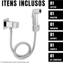Ver imagem 2 de Ducha Higienica Chuveirinho Banheiro Quadrada Luxo Metal:cromado