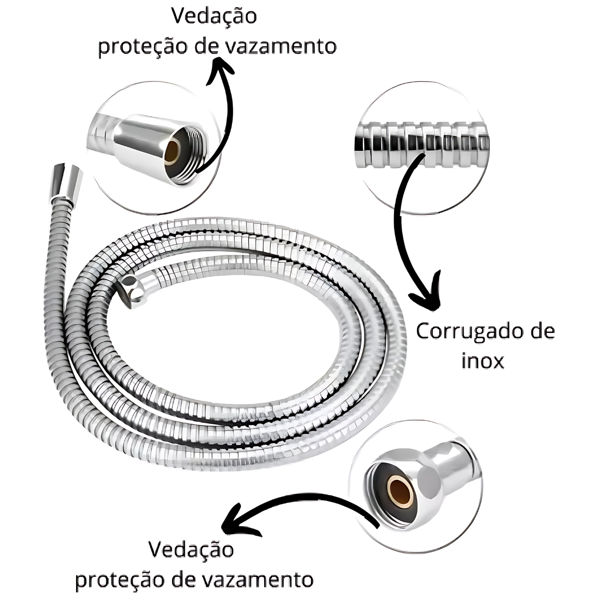 Ducha Higienica Chuveirinho Banheiro Quadrada Luxo Metal:cromado - 5