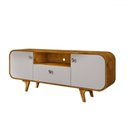 Ver imagem 2 de Rack para Tv até 55 Polegadas Noronha 2 Portas 1 Gaveta Naturalle/off White - Móveis Bechara