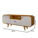 Ver imagem 4 de Rack para Tv até 55 Polegadas Noronha 2 Portas 1 Gaveta Naturalle/off White - Móveis Bechara
