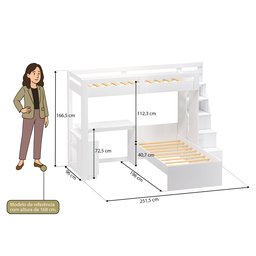 Beliche Adulto com Escrivaninha Office Moon - 6