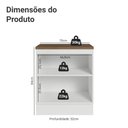 Ver imagem 2 de Balcão de Cozinha 70 cm 2 Portas Branco Tampo Rustic Agata Madesa