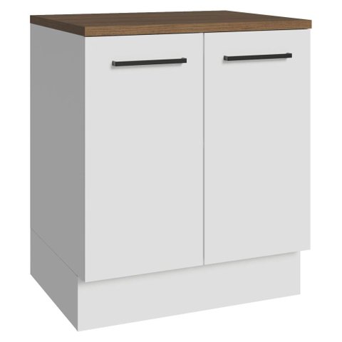 Balcão de Cozinha 70 cm 2 Portas Branco Tampo Rustic Agata Madesa