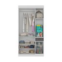 Ver imagem 5 de Guarda-roupa Infantil 92cm com Vidro 3 Portas e 2 Gavetas Brisa Multimóveis Mp4425 Branco