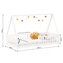 Ver imagem 5 de Cama Infantil Madeira Branco Grade Montessori Casinha de Chão Nicolas Idimex