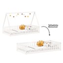 Ver imagem 4 de Cama Infantil Madeira Branco Grade Montessori Casinha de Chão Nicolas Idimex